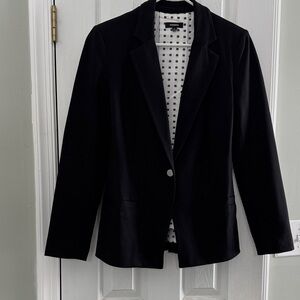 Premise Black Blazer with Polka Dot Interior.
Size 4